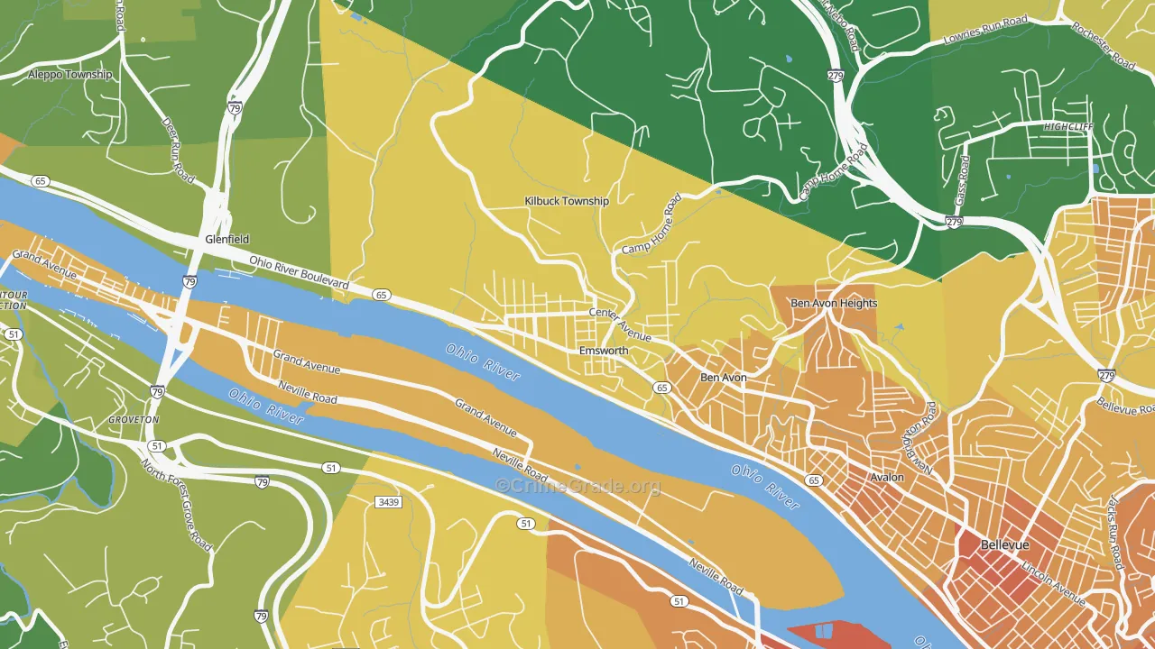Emsworth, PA Map of Murder Rates