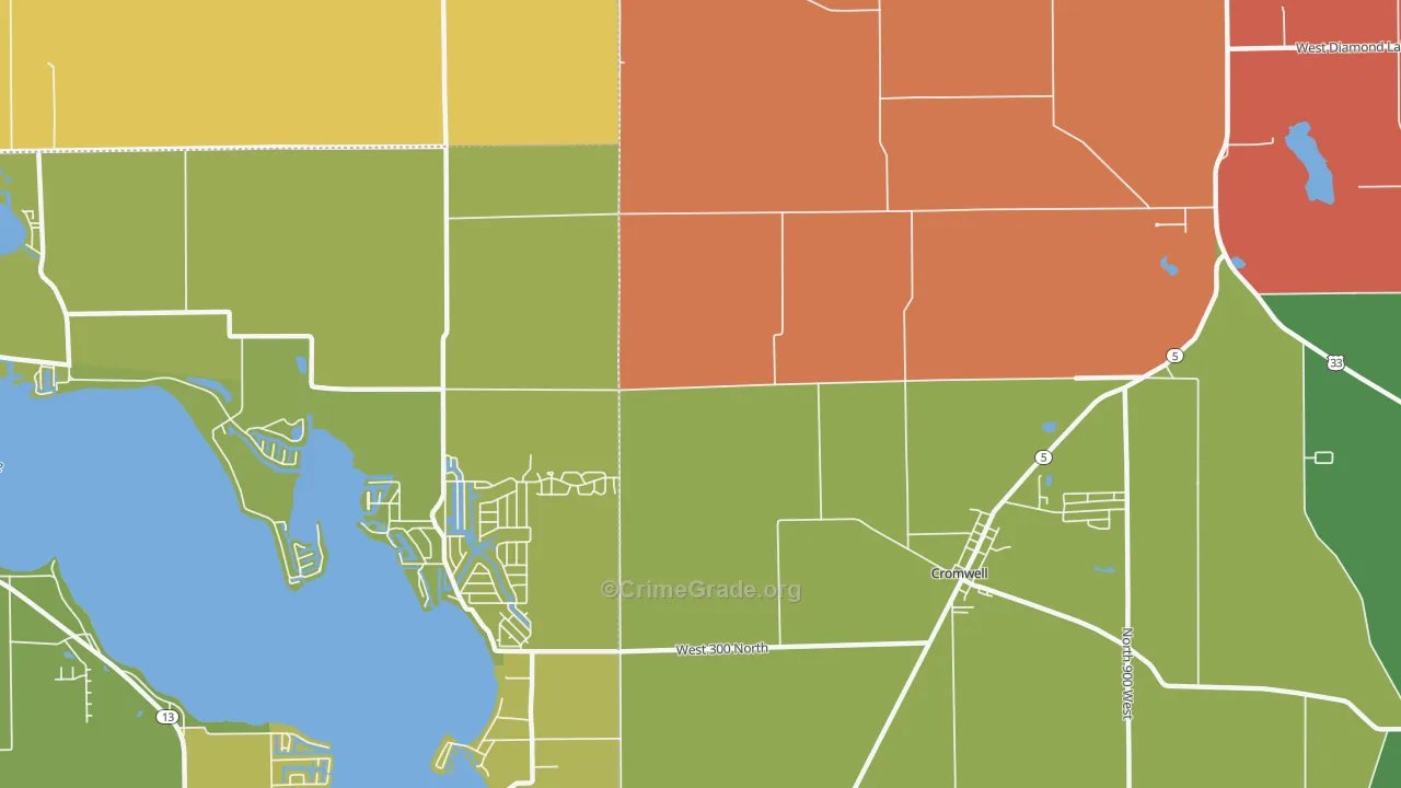 Enchanted Hills, IN Map of Murder Rates