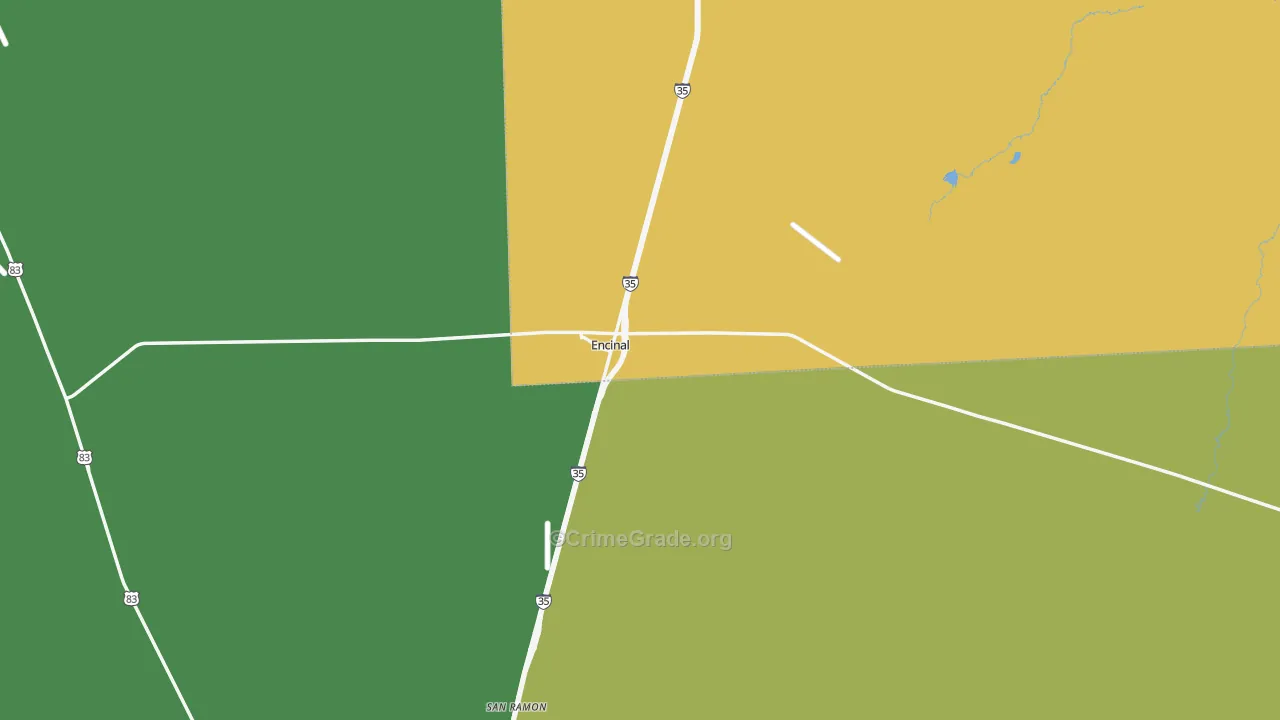 Encinal, TX Map of Murder Rates