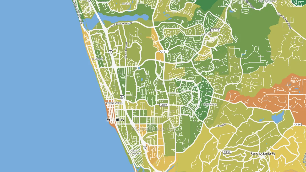 Encinitas, CA Map of Murder Rates