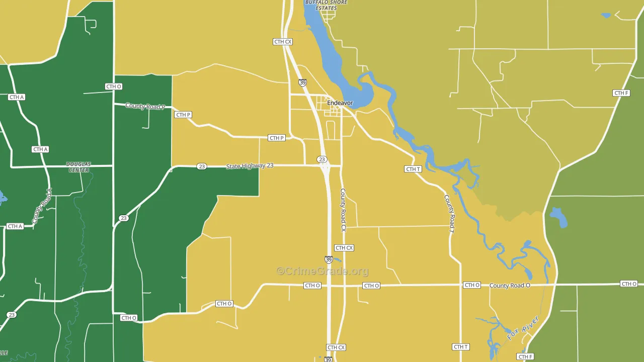 Endeavor, WI Map of Murder Rates