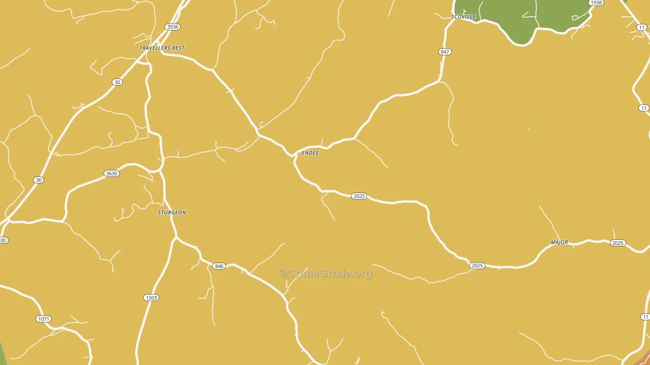 Endee, KY Map of Murder Rates