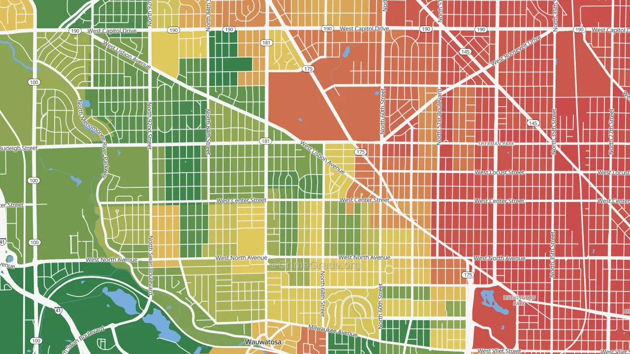 Enderis Park, Milwaukee, WI Map of Murder Rates
