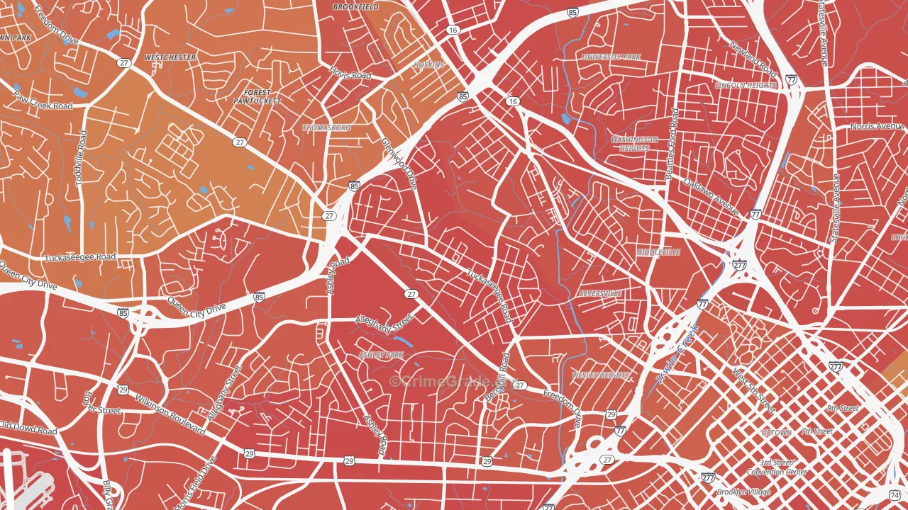 Enderly Park, Charlotte, NC Map of Murder Rates