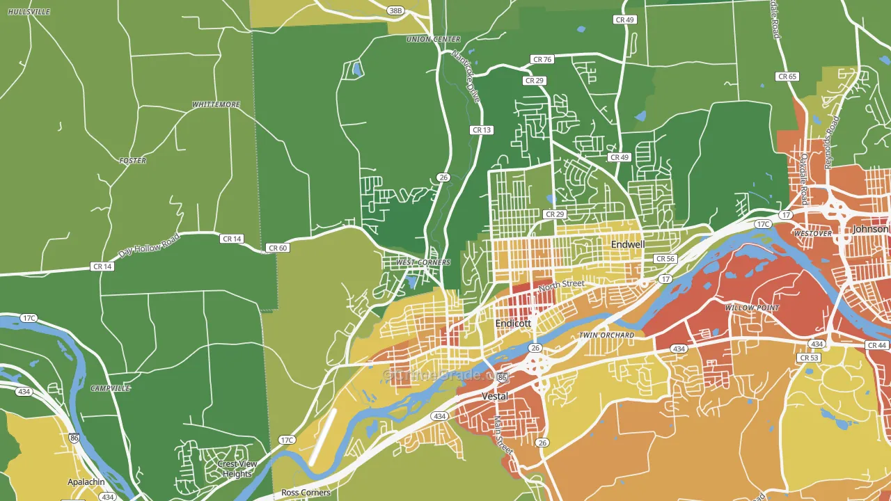 Endicott, NY Map of Murder Rates