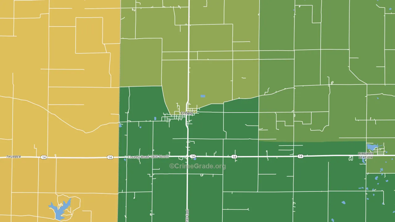 Enfield, IL Map of Murder Rates