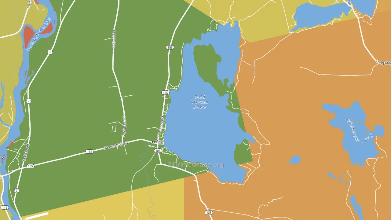 Enfield, ME Map of Murder Rates