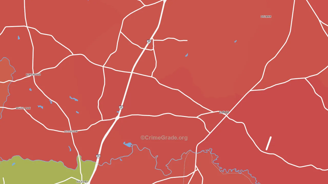 Enfield, NC Map of Murder Rates