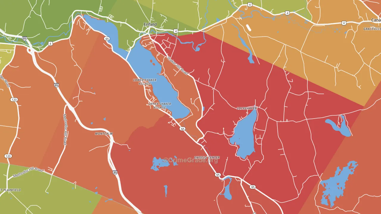 Enfield, NH Map of Murder Rates