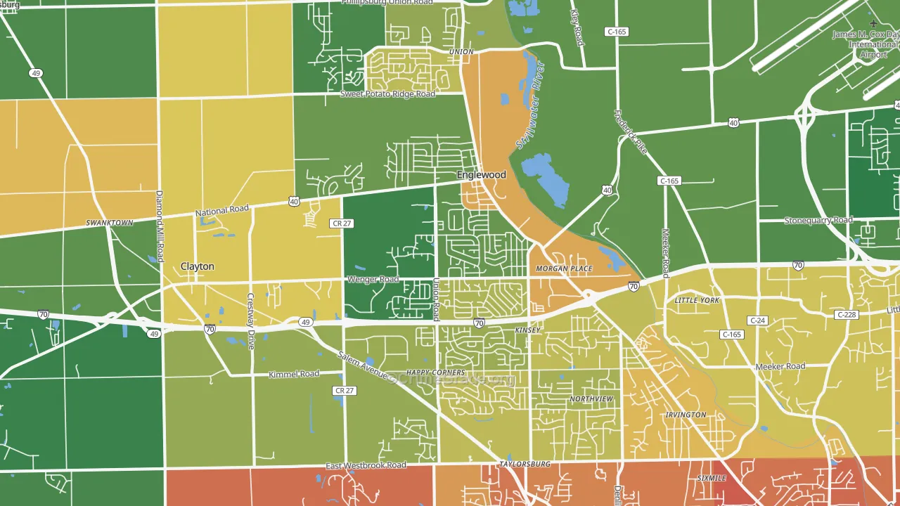 Englewood, OH Map of Murder Rates