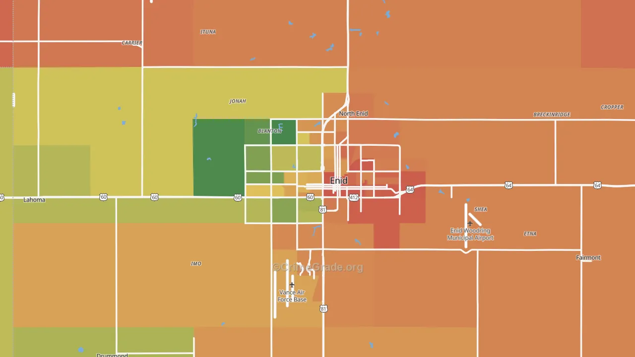 Enid, OK Map of Murder Rates