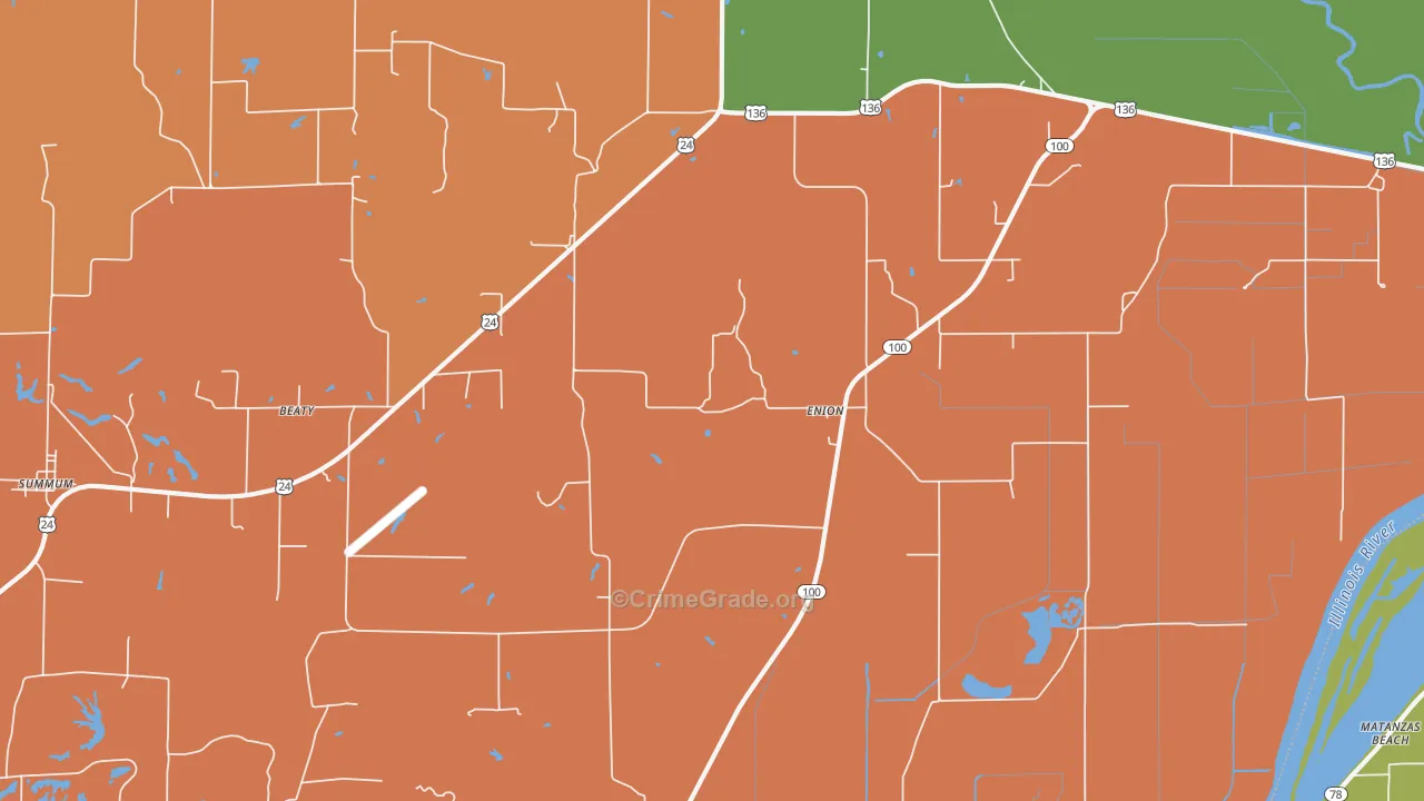 Enion, IL Map of Murder Rates
