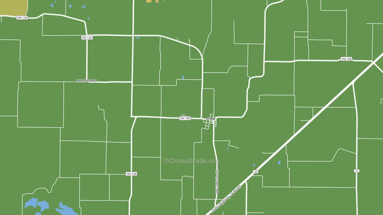 Enloe, TX Map of Murder Rates