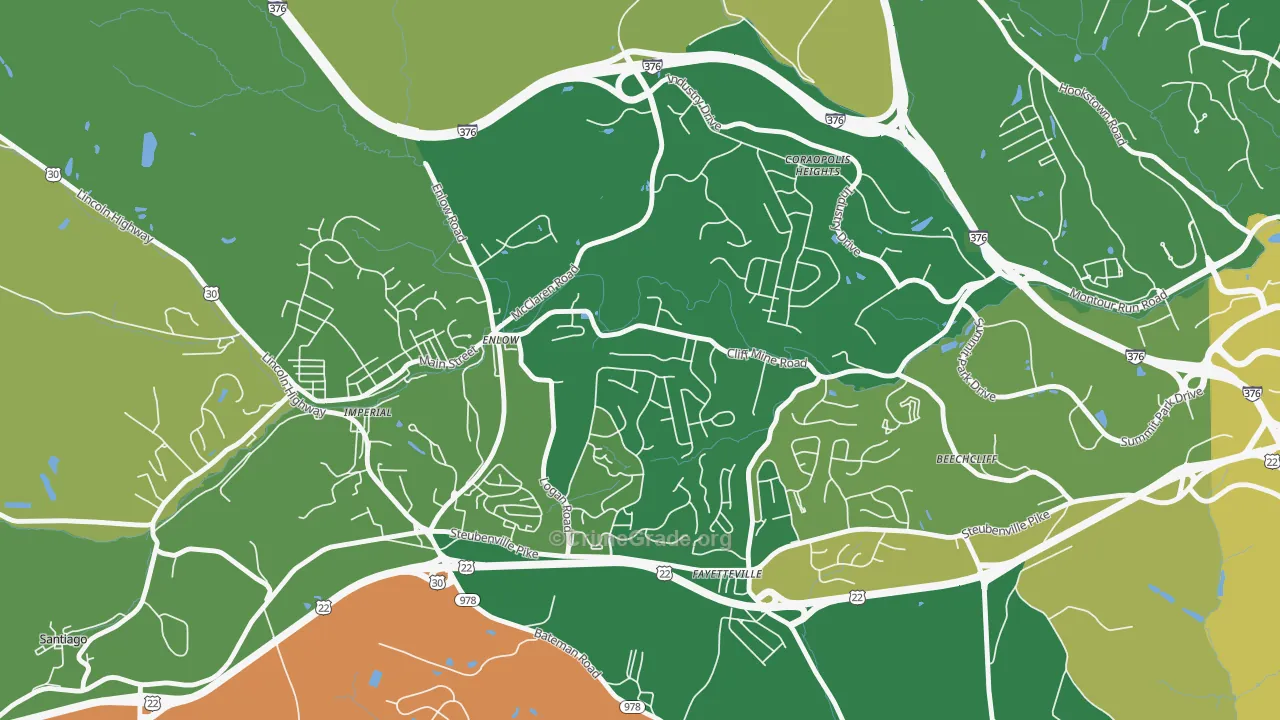 Enlow, PA Map of Murder Rates