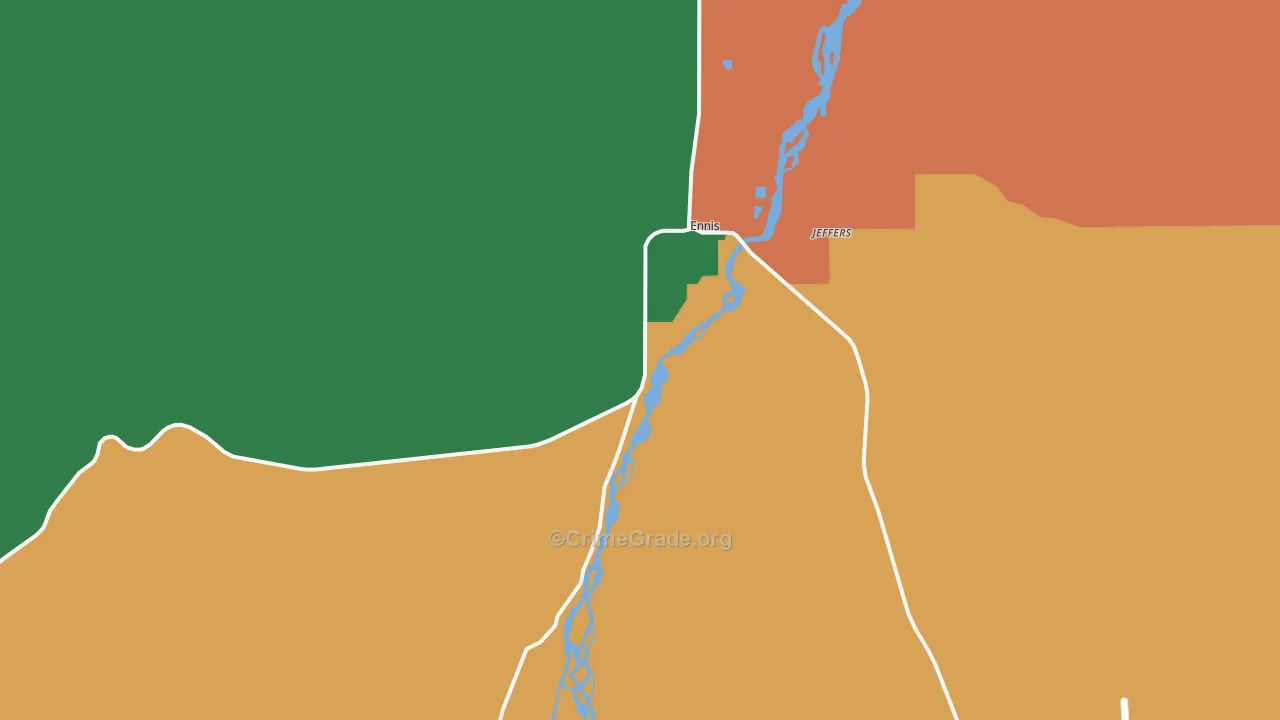 Ennis, MT Map of Murder Rates
