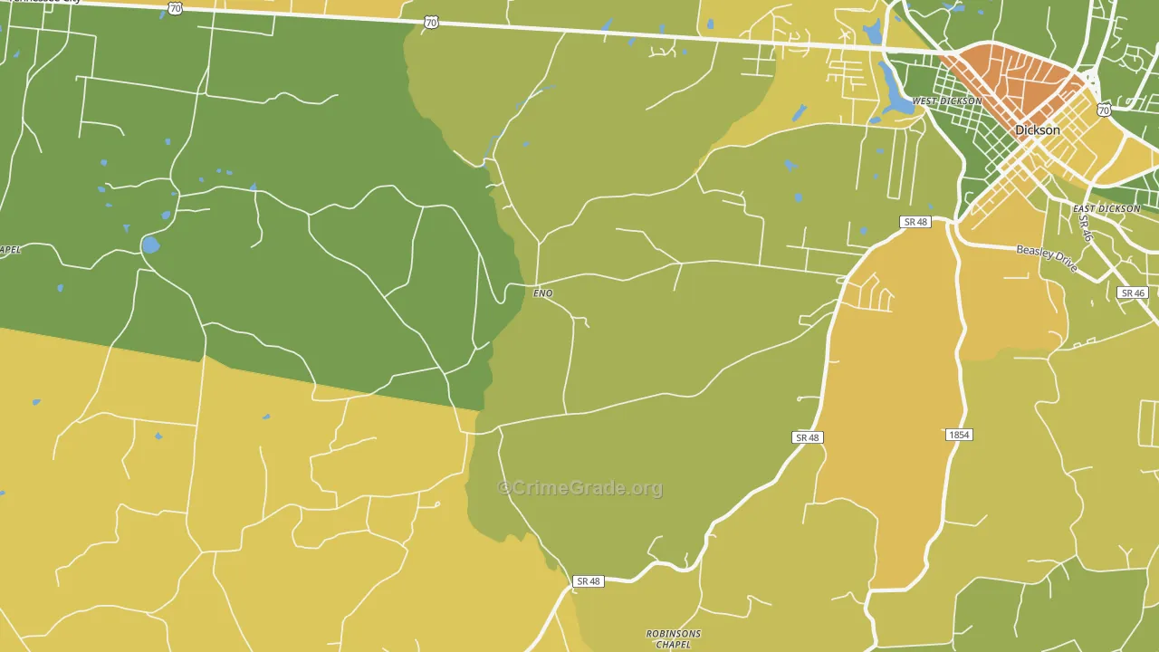 Eno, TN Map of Murder Rates