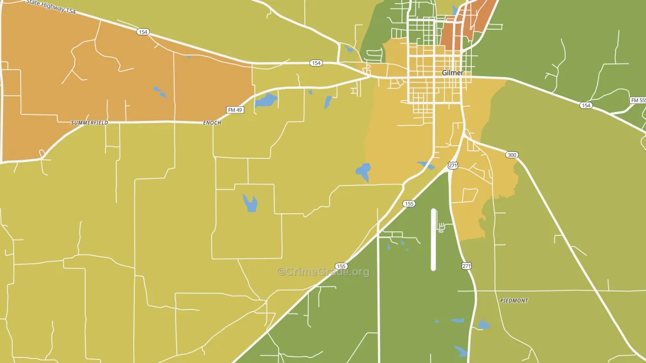 Enoch, TX Map of Murder Rates