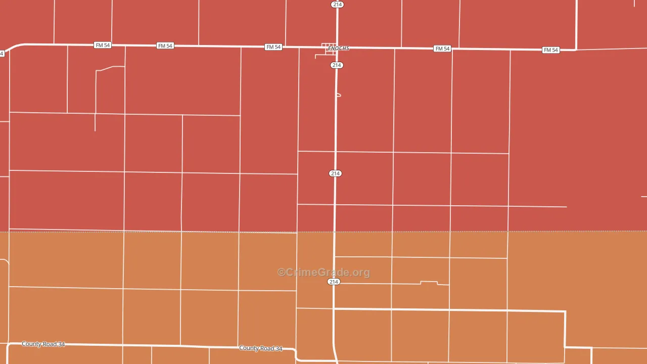 Enochs, TX Map of Murder Rates