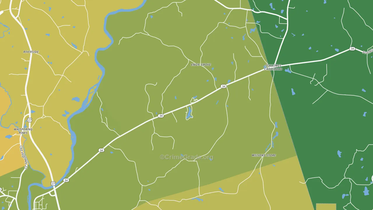 Enon Grove, GA Map of Murder Rates