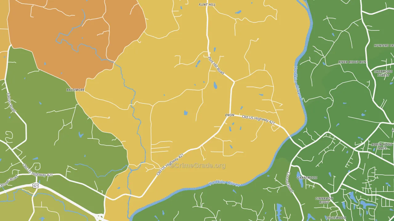 Enon, NC Map of Murder Rates