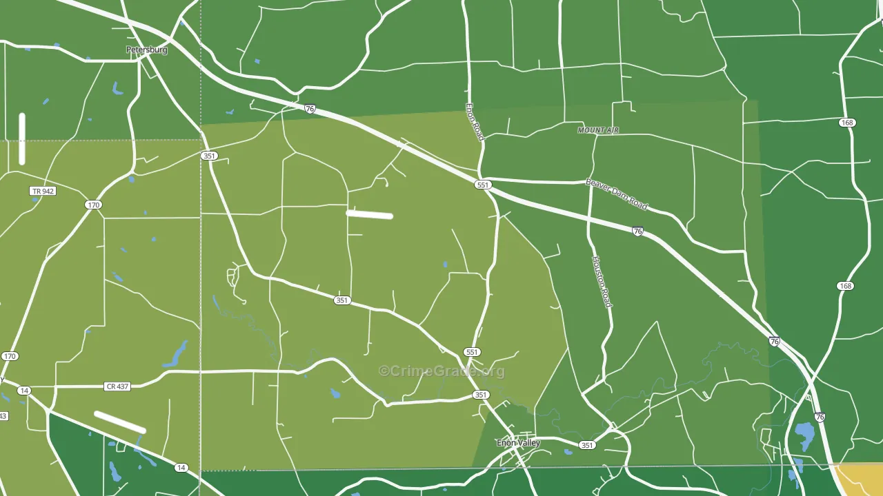 Enon Valley, PA Map of Murder Rates