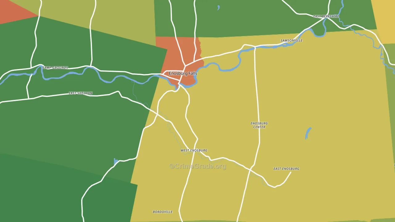 Enosburg Falls, VT Map of Murder Rates