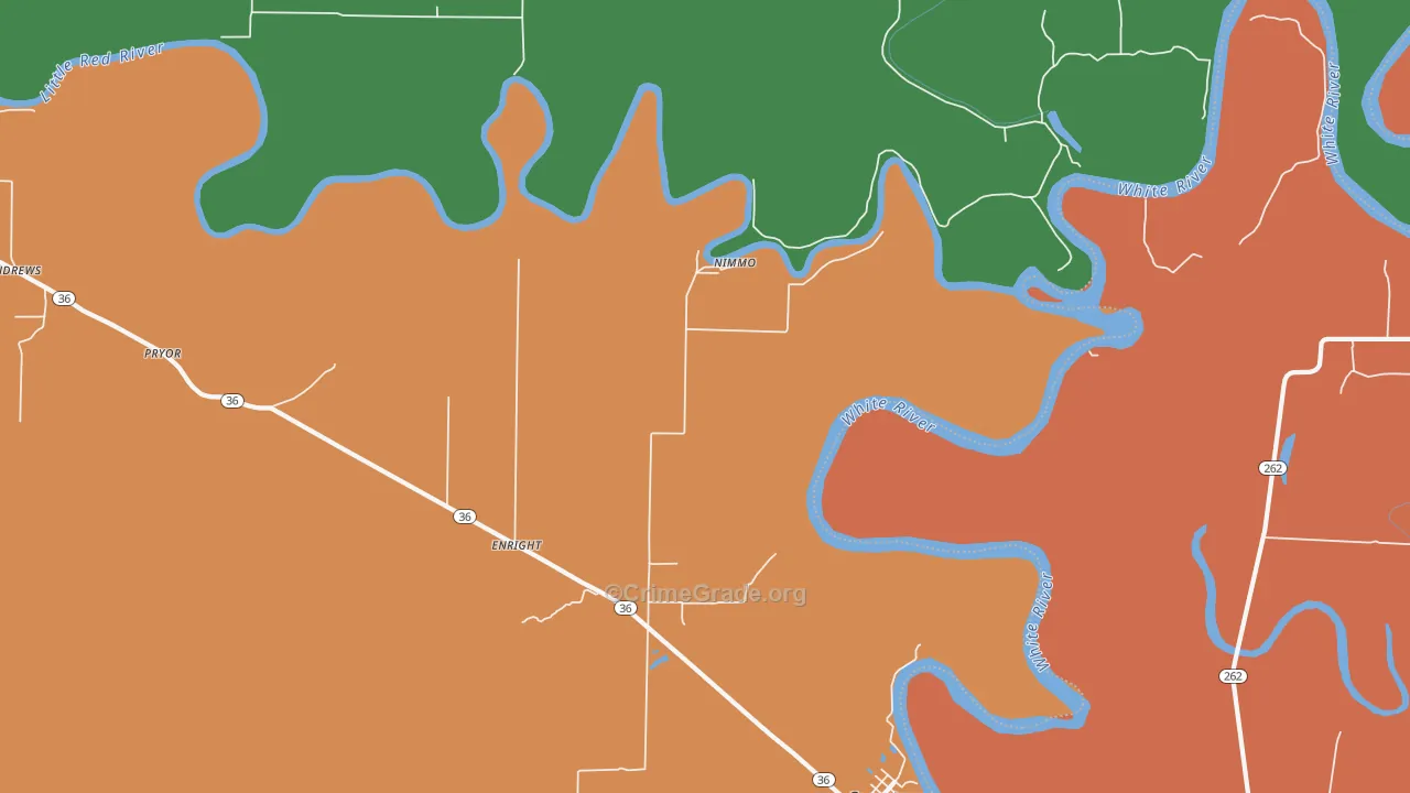 Enright, AR Map of Murder Rates