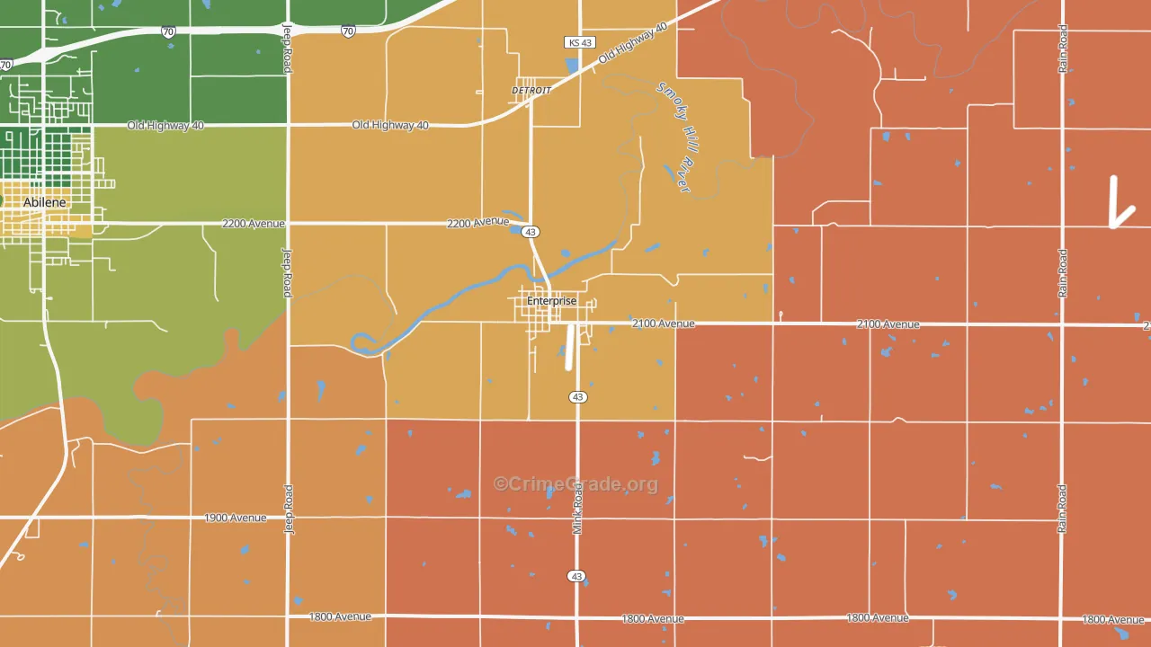 Enterprise, KS Map of Murder Rates