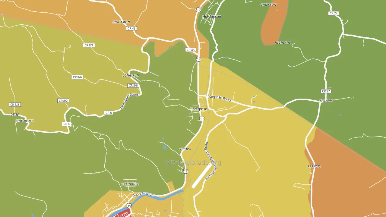 Enterprise, WV Map of Murder Rates