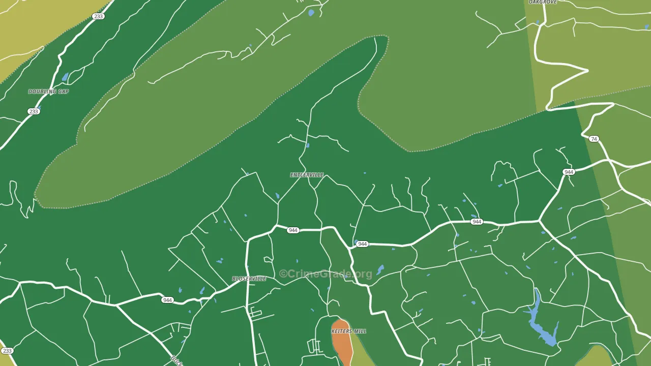 Entlerville, PA Map of Murder Rates