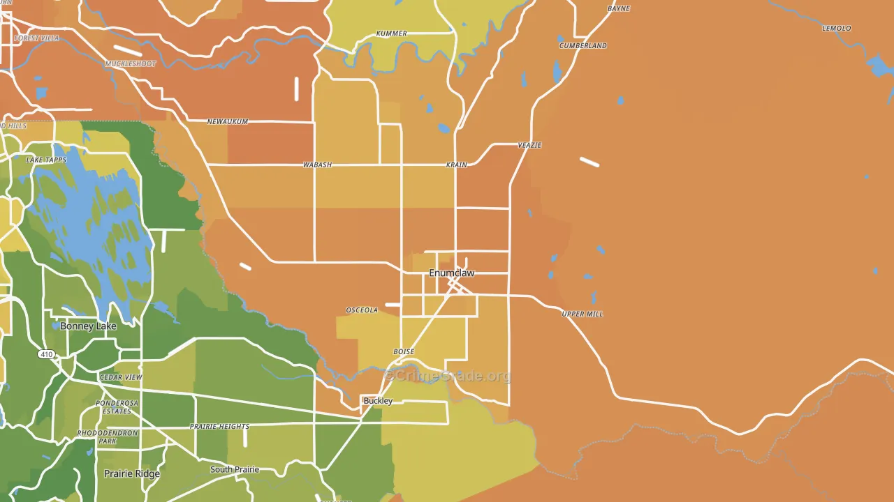 Enumclaw, WA Map of Murder Rates