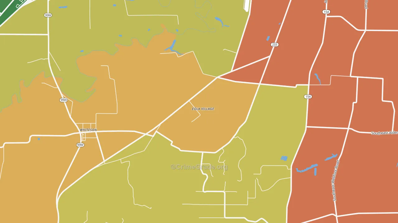 Eola Village, OR Map of Murder Rates