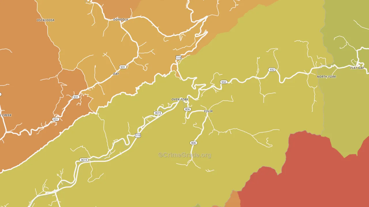 Eolia, KY Map of Murder Rates