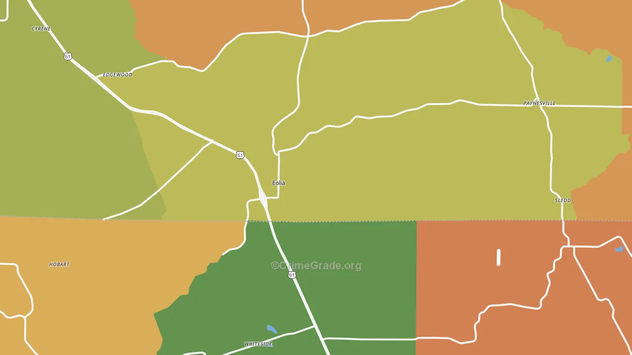 Eolia, MO Map of Murder Rates