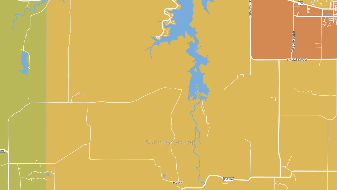 Eolian, TX Map of Murder Rates