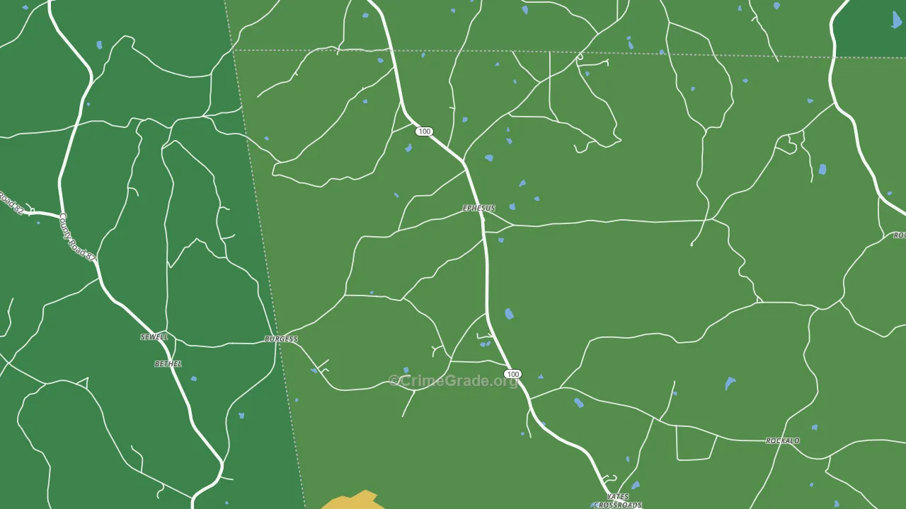 Ephesus, GA Map of Murder Rates