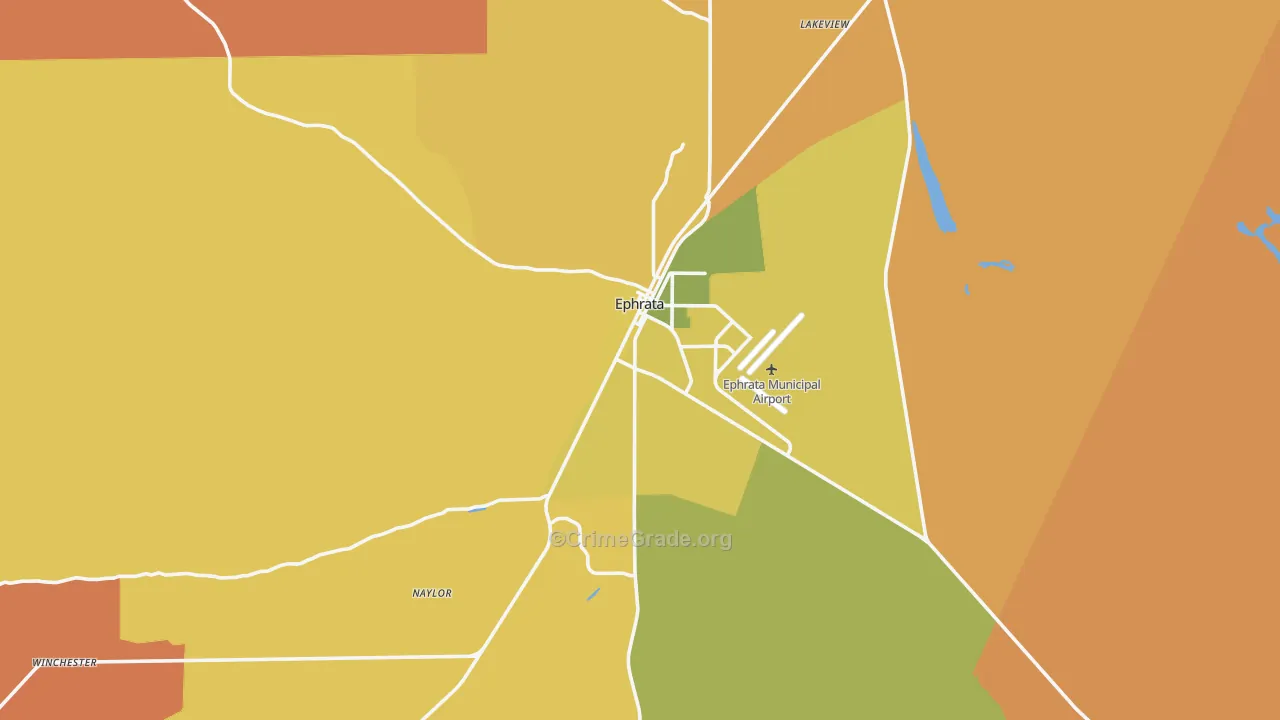 Ephrata, WA Map of Murder Rates