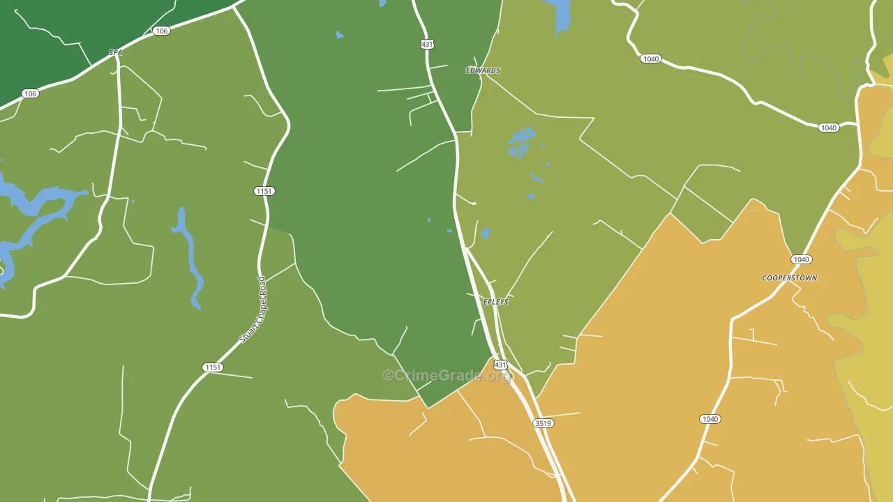 Epleys, KY Map of Murder Rates