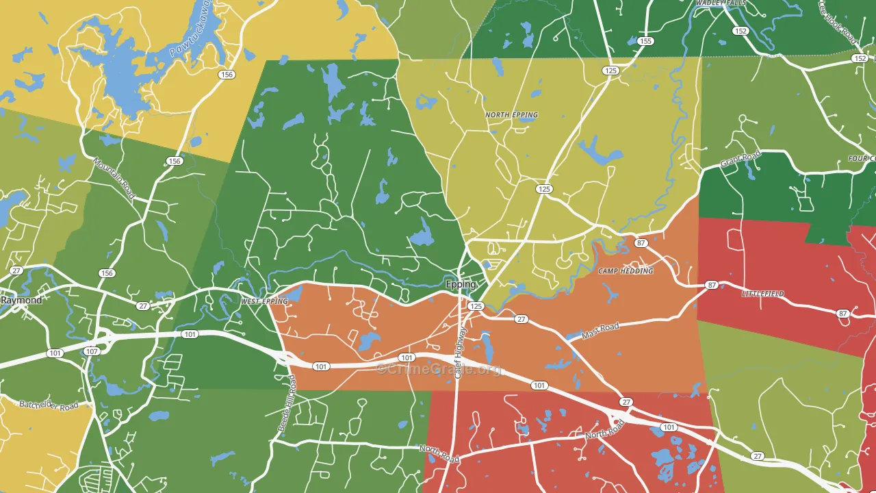 Epping, NH Map of Murder Rates