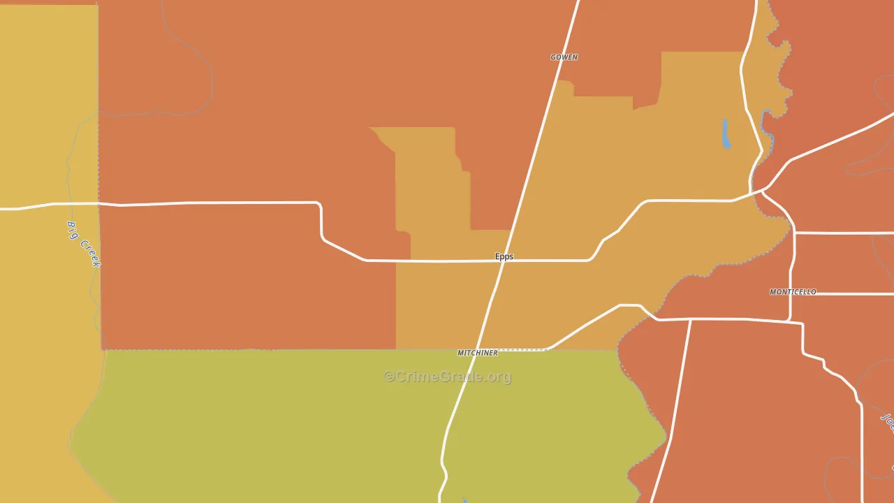 Epps, LA Map of Murder Rates