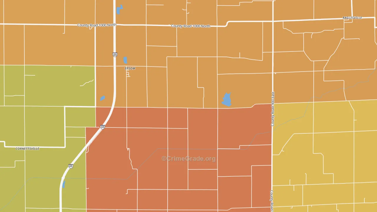 Epsom, IN Map of Murder Rates