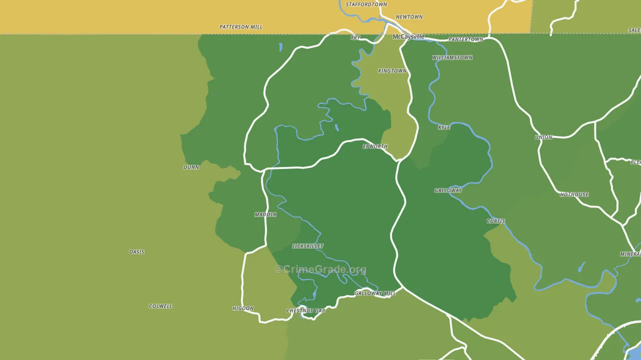 Epworth, GA Map of Murder Rates