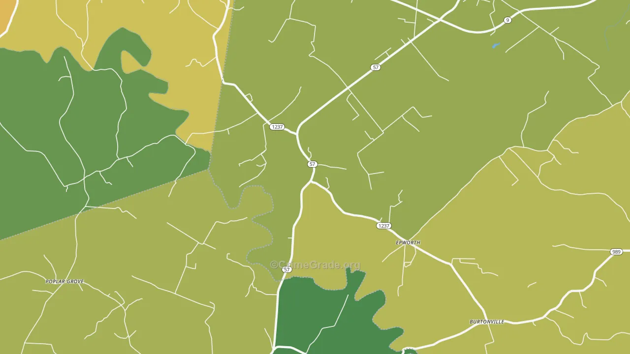 Epworth, KY Map of Murder Rates