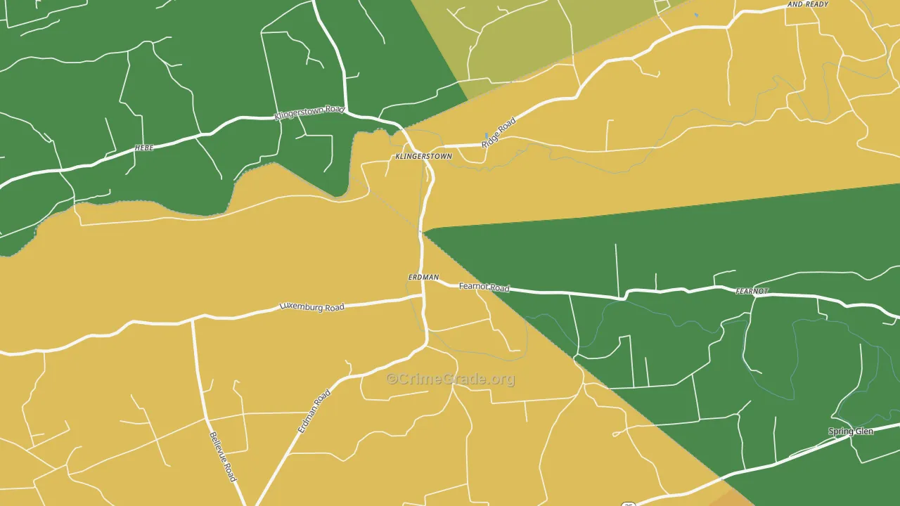 Erdman, PA Map of Murder Rates