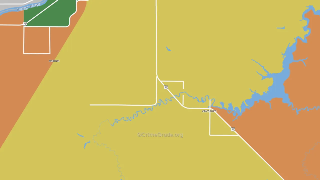 Ericsburg, MN Map of Murder Rates