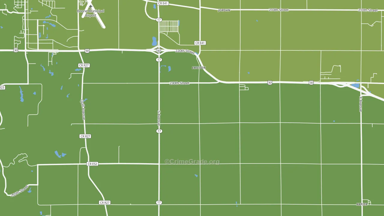 Ericson, IA Map of Murder Rates