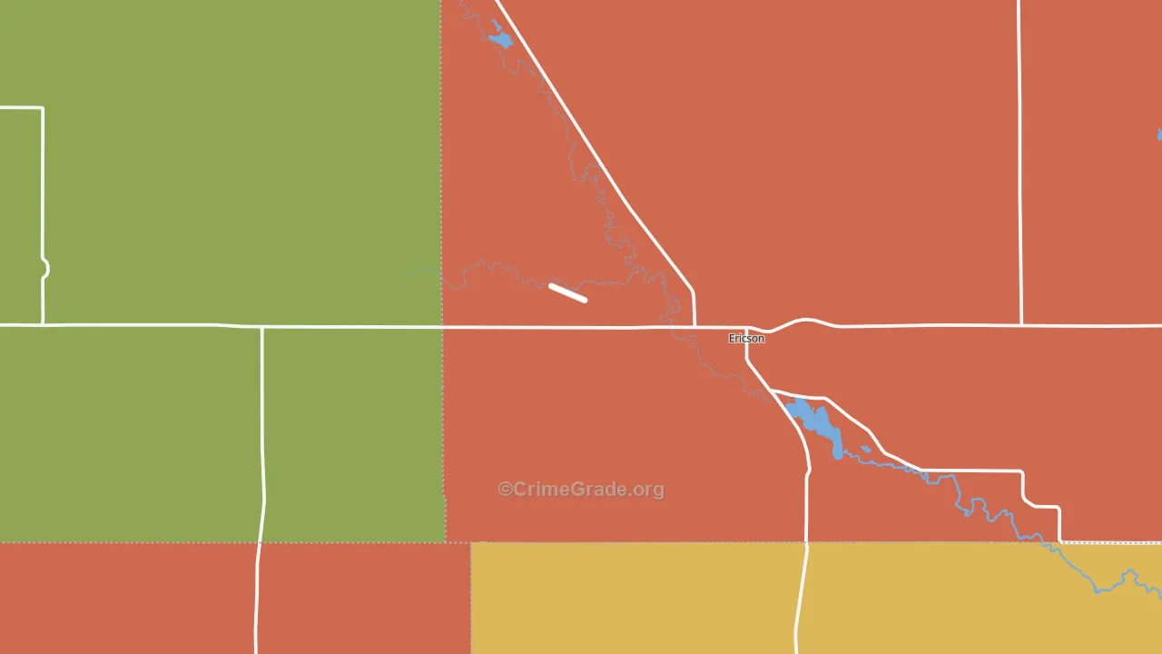 Ericson, NE Map of Murder Rates