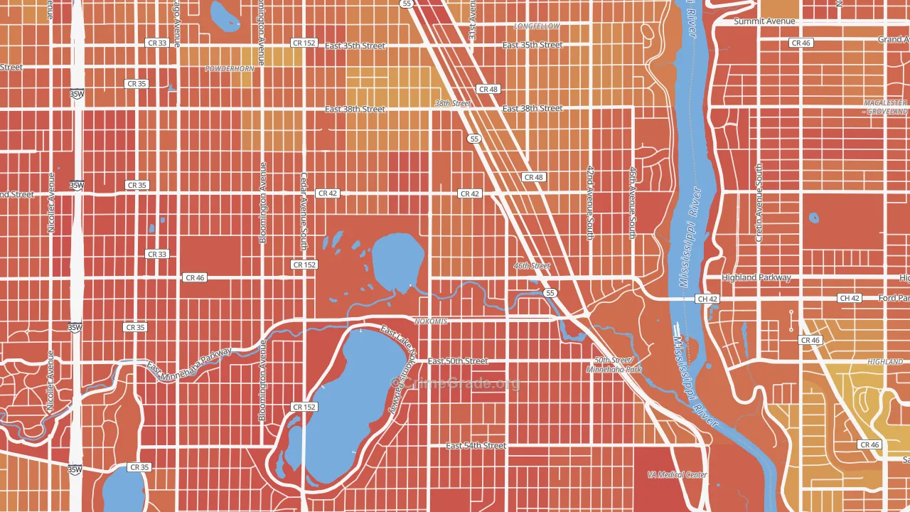 Ericsson, Minneapolis, MN Map of Murder Rates
