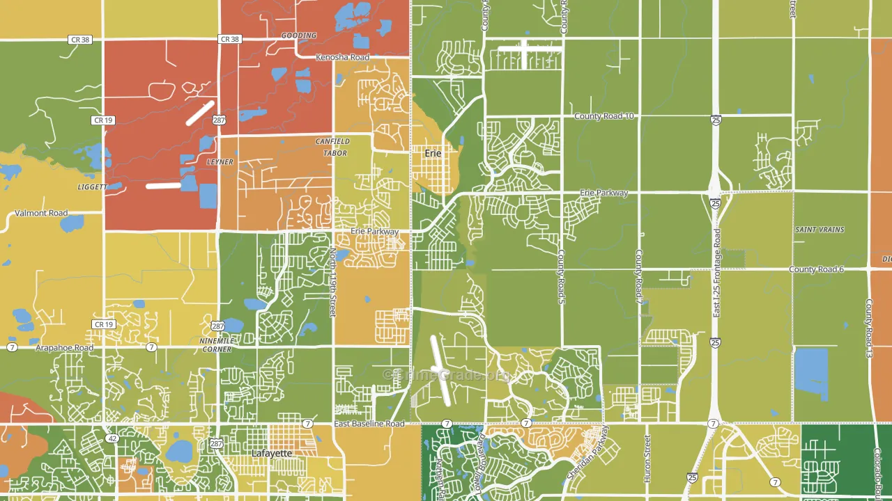 Erie, CO Map of Murder Rates