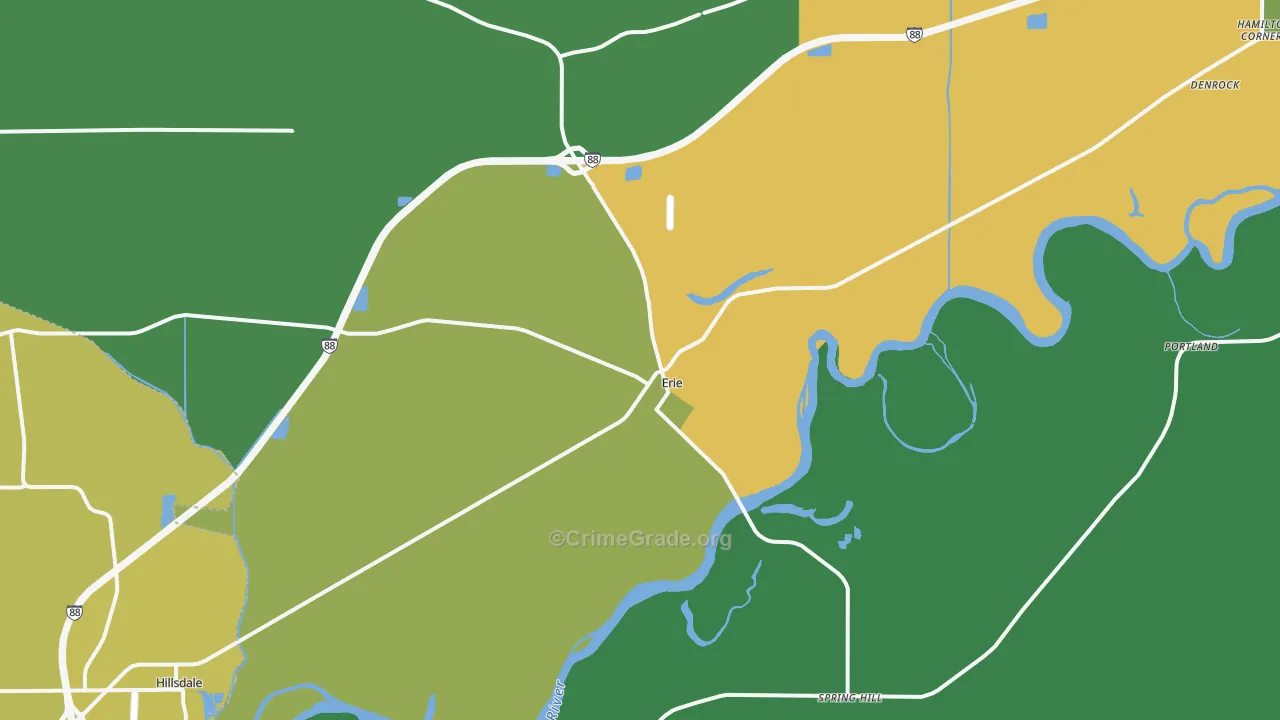 Erie, IL Map of Murder Rates
